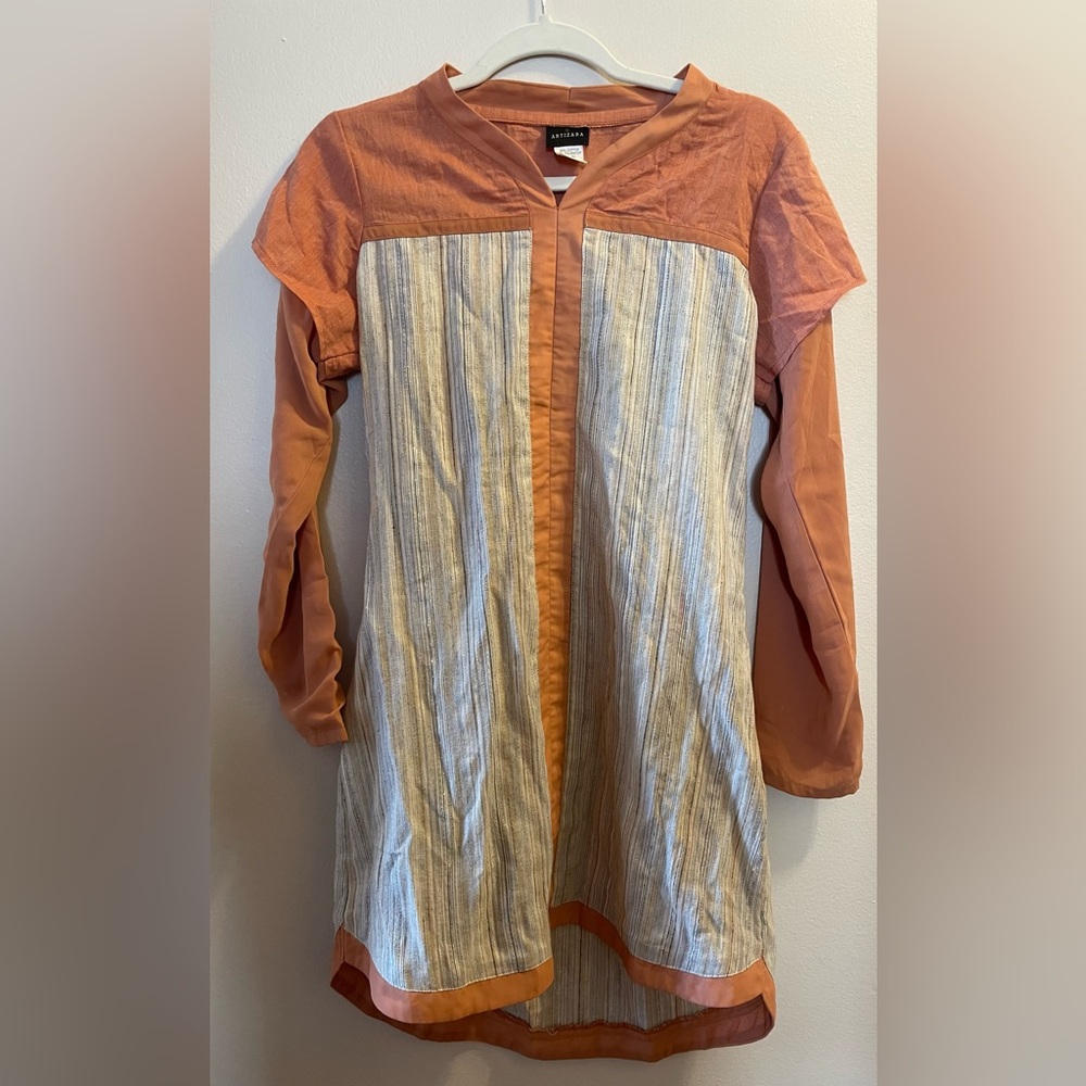 Artizara - Orange modest tunic, small/size 6